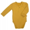 Nicol ; Body Michalina musztardowe w kropki rozmiar 74
