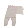 MK: Komplet bawełniany kaftan + śpioch biały w gwiazdki r. 62