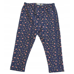 Legginsy dziewczęce Bembi 86 granatowe w kwiatki