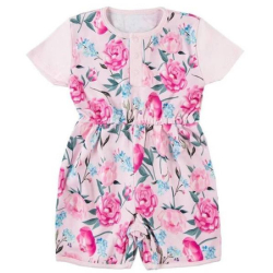 Eevi: Rampers Peony Dziewczęce Druk Kwiaty r. 74