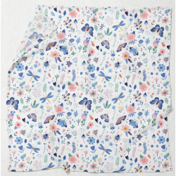 Mini Ania ; Pielucha Tetrowa z Nadrukiem Kwiaty Łąka 70 x 80 Produkt Polski