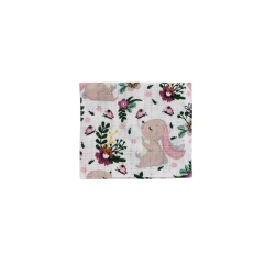 Mini Ania ; Pielucha Tetrowa z Nadrukiem w Króliczki 70 x 80 Produkt Polski