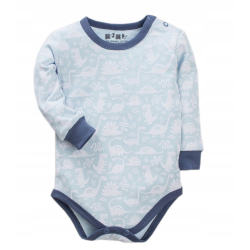 NINI: Body kolor niebieski w dinozaury r.74