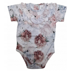 Mrofi: Body Bright Peony  krótki rękaw falbanki rozmiar 86