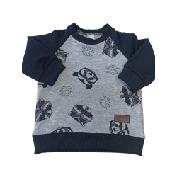 Feniks: Bluza bawełniana chłopięca czarno-szara w szopy r. 74