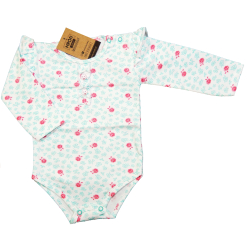 Mrofi: Bawełniane body z długim rękawem w róże r.68