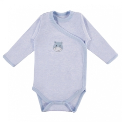 Eevi body zakładane kopertowo z długim rękawem BABY LOVE niebieskie rozmiar 46
