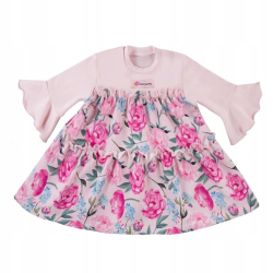 Sukienka Peony 68 Eevi różowa, kwiaty