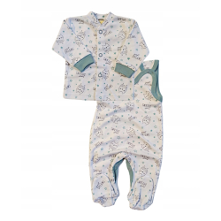 Komplet niemowlęcy śpioch i kaftan MK 50 biały w sówki