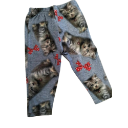 PRO-IGIEŁKA: Legginsy 3d szare z kotkami r.80